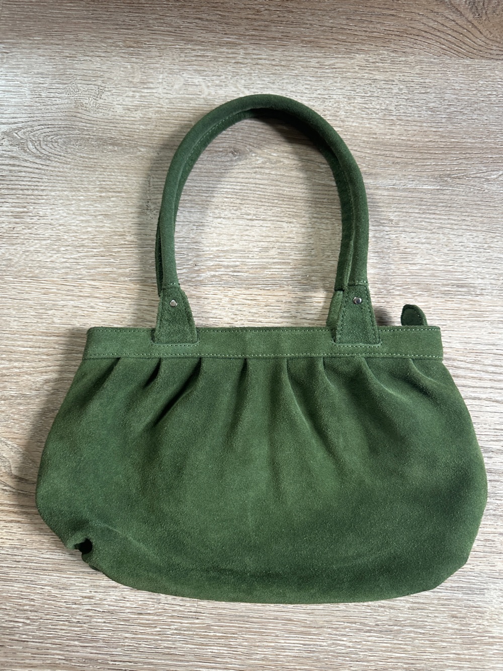 Y2K LOFT Green Suede Medium Shoulder Bag